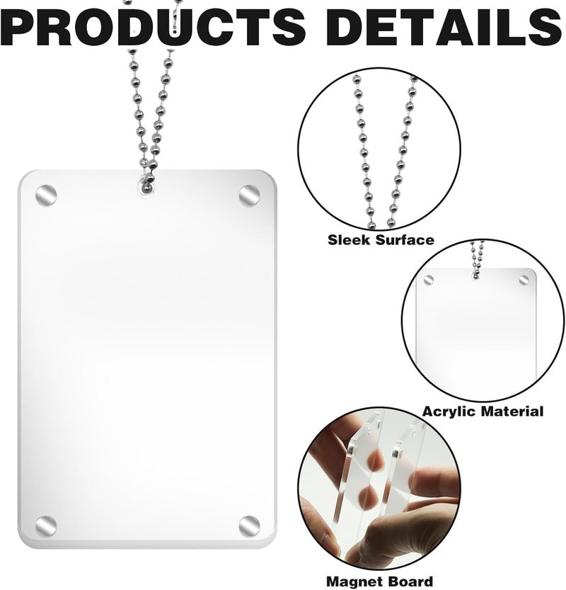 CYUXING 2Pcs Car Hanging Photo Holder Universal Magnetic Car Picture Frame Rear View Mirror Accessories Ornaments Decor Personalized Acrylic Transparent for Dads Gift - Image 3